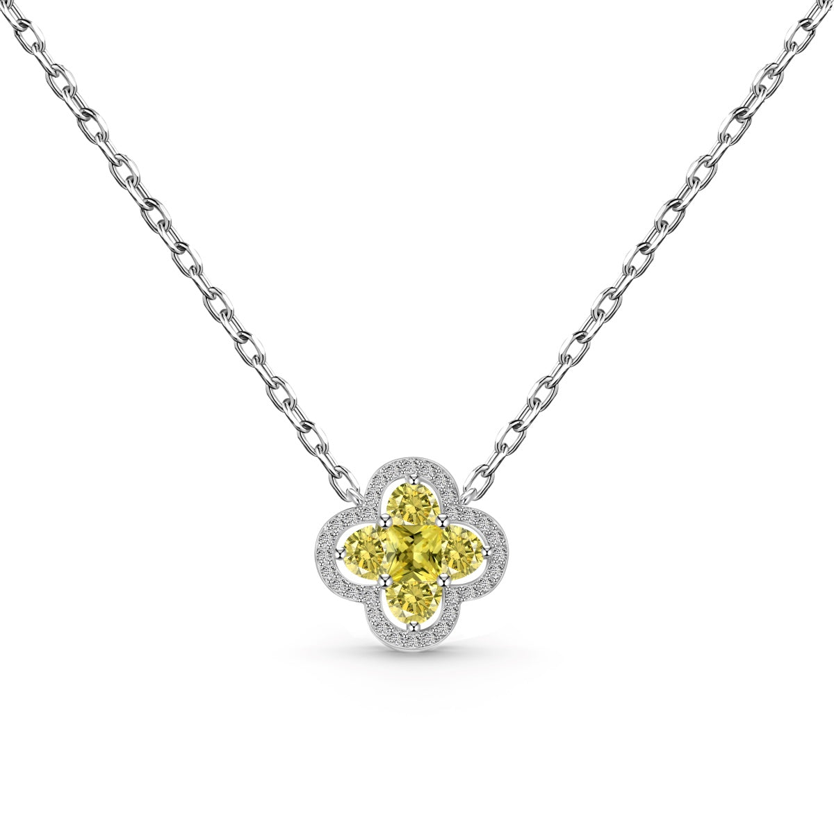 [Violet JW]Spliced Lucky Four-Leaf Clover Versatile Necklace