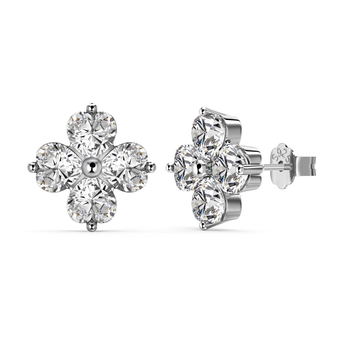 [Violet JW]Four-Leaf Clover Ball Earrings