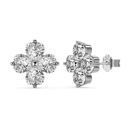 [Violet JW]Four-Leaf Clover Ball Earrings