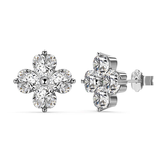 [Violet JW]Four-Leaf Clover Ball Earrings