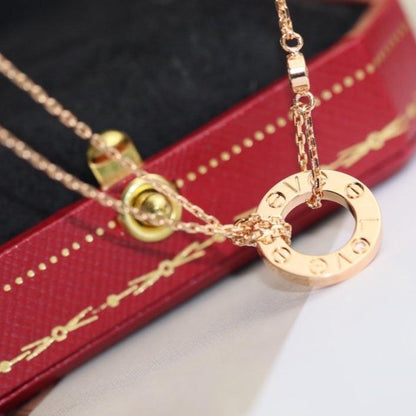 [Violet JW]LOVE NECKLACE ADJUSTABLE ROSE GOLD 2 DIAMOND