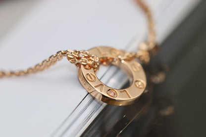[Violet JW]LOVE NECKLACE ADJUSTABLE ROSE GOLD 2 DIAMOND