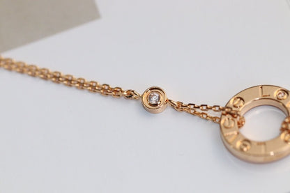 [Violet JW]LOVE NECKLACE ADJUSTABLE ROSE GOLD 2 DIAMOND