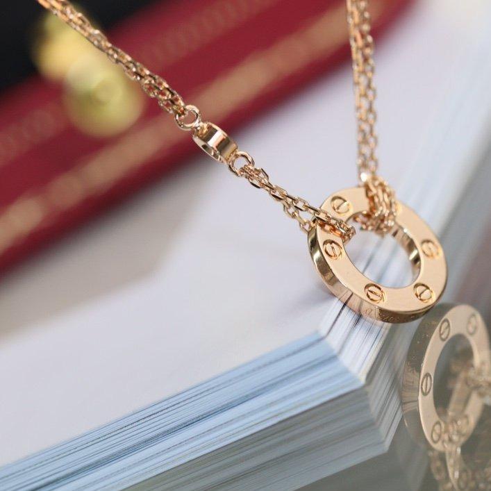 [Violet JW]LOVE NECKLACE ADJUSTABLE ROSE GOLD 2 DIAMOND