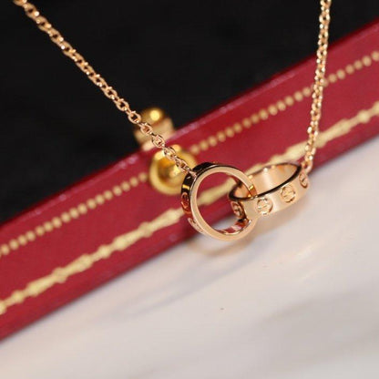 [Violet JW]LOVE NECKLACE PINK GOLD AND SILVER