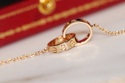 [Violet JW]LOVE NECKLACE PINK GOLD AND SILVER