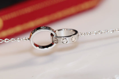[Violet JW]LOVE NECKLACE PINK GOLD AND SILVER