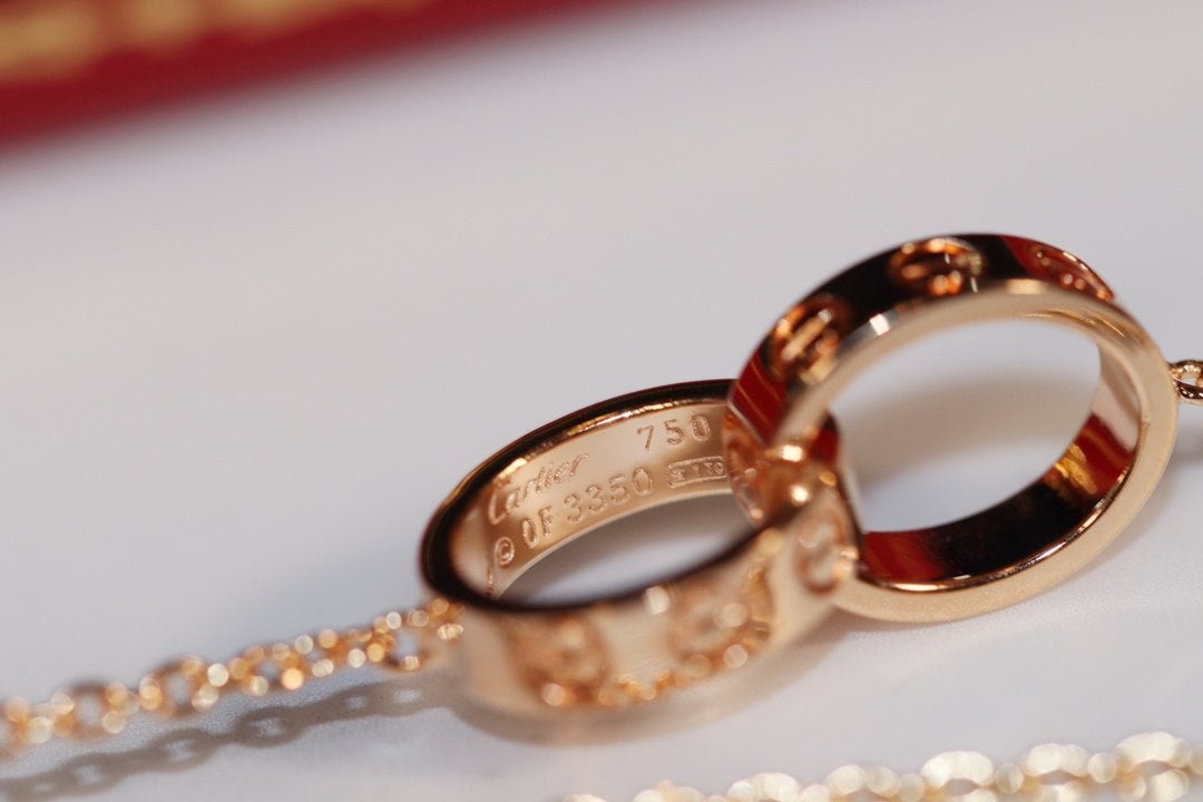 [Violet JW]LOVE NECKLACE PINK GOLD AND SILVER