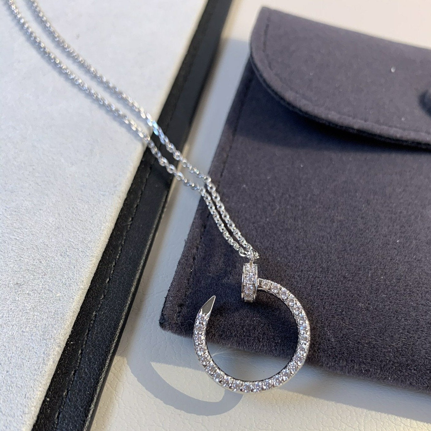[Violet JW]JUSTE NECKLACE SILVER DIAMONDS