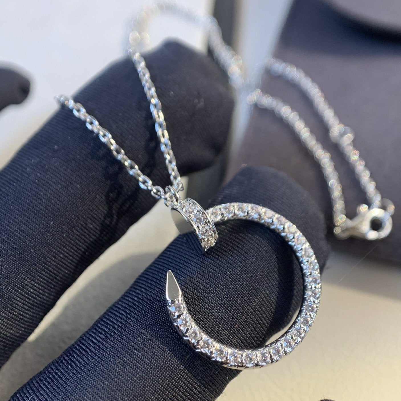 [Violet JW]JUSTE NECKLACE SILVER DIAMONDS