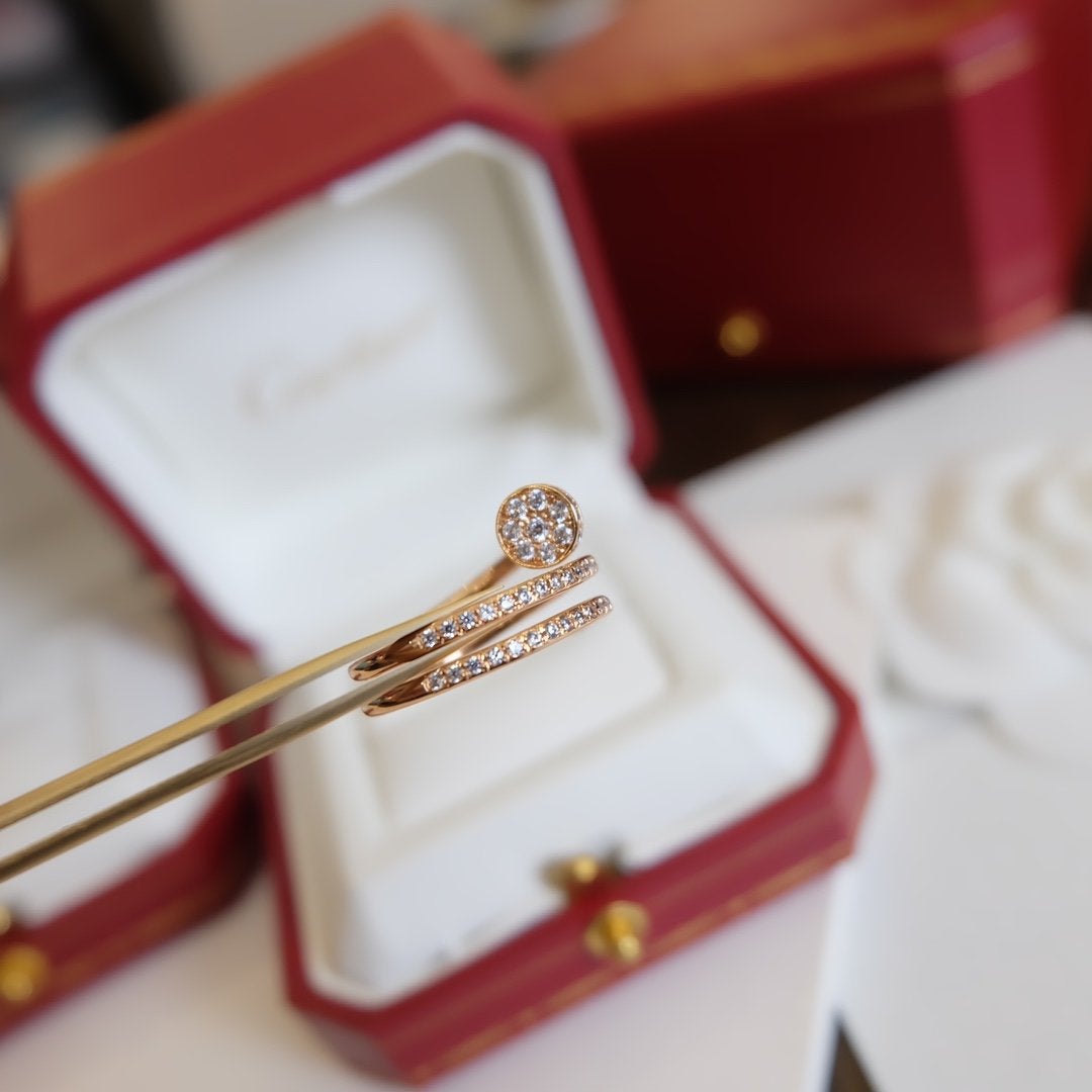 [Violet JW]JUSTE RING 1.8MM PINK GOLD DOUBLE ROW DIAMONDS