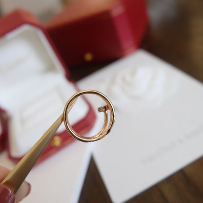 [Violet JW]JUSTE RING 1.8MM PINK GOLD DOUBLE ROW DIAMONDS