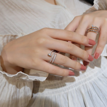 [Violet JW]JUSTE RING 1.8MM SILVER DOUBLE ROW DIAMONDS