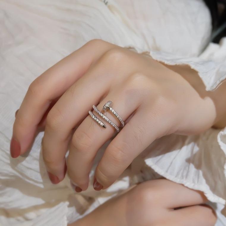 [Violet JW]JUSTE RING 1.8MM SILVER DOUBLE ROW DIAMONDS