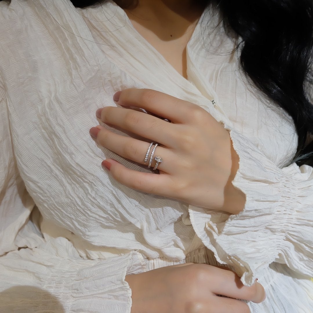 [Violet JW]JUSTE RING 1.8MM SILVER DOUBLE ROW DIAMONDS