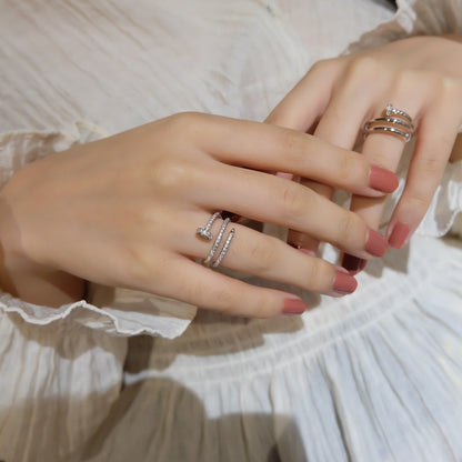 [Violet JW]JUSTE RING 1.8MM SILVER DOUBLE ROW DIAMONDS