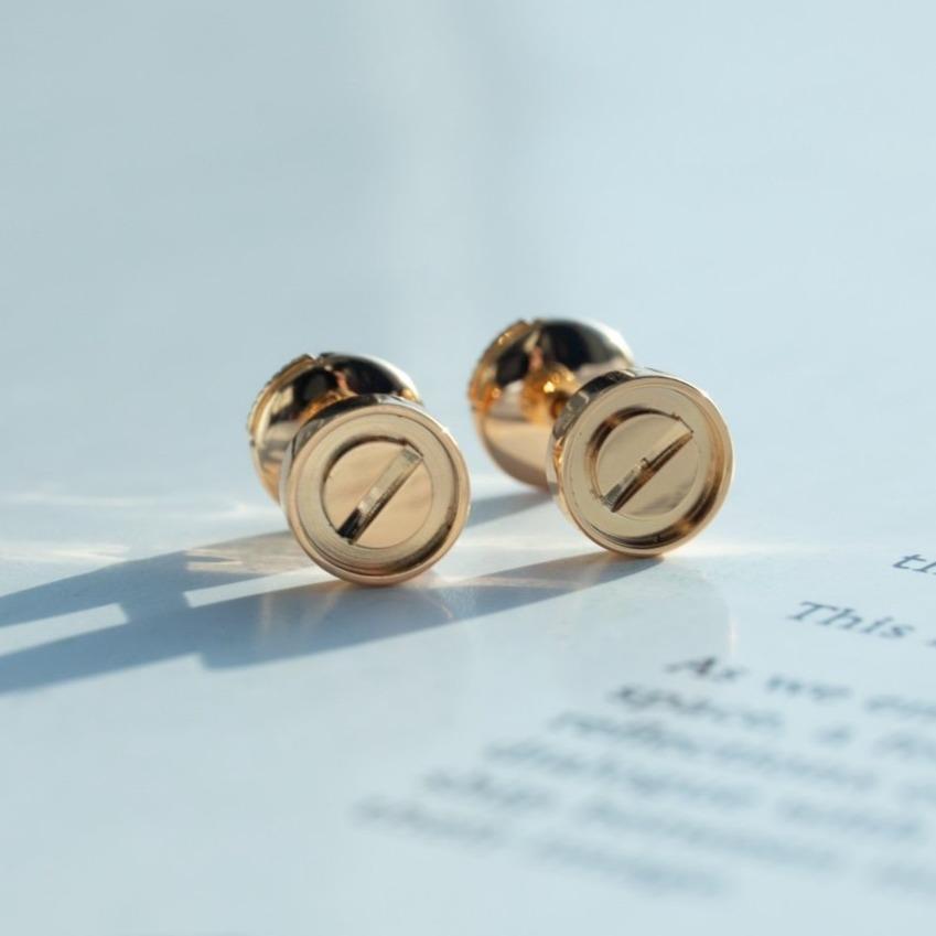 [Violet JW]LOVE EARRINGS PINK GOLD 10MM