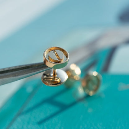 [Violet JW]LOVE EARRINGS PINK GOLD 10MM