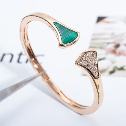 [Violet JW]DREAM BRACELET OPEN MALACHITE PINK GOLD