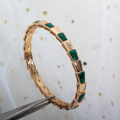 [Violet JW]SERPENTI BRACELET PINK GOLD MALACHITE