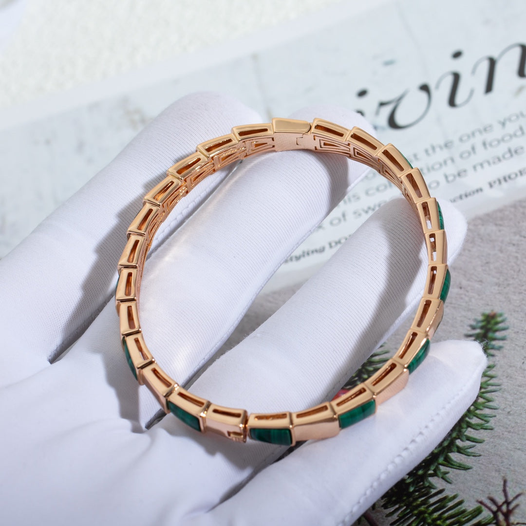 [Violet JW]SERPENTI BRACELET PINK GOLD MALACHITE