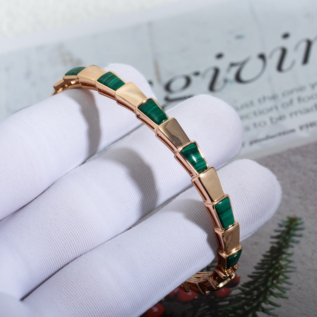 [Violet JW]SERPENTI BRACELET PINK GOLD MALACHITE