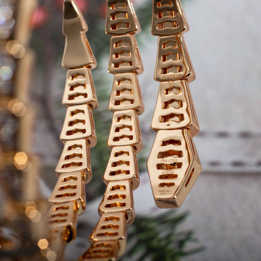 [Violet JW]SERPENTI BRACELET PINK GOLD DIAMOND DOUBLE ROW