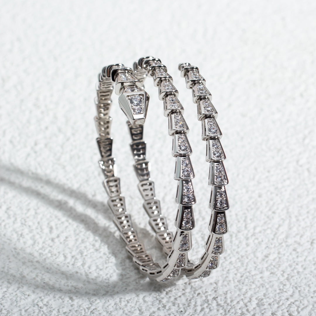 [Violet JW]SERPENTI BRACELET SILVER DIAMOND DOUBLE ROW