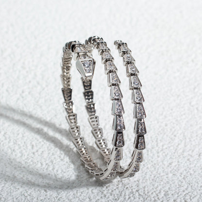 [Violet JW]SERPENTI BRACELET SILVER DIAMOND DOUBLE ROW