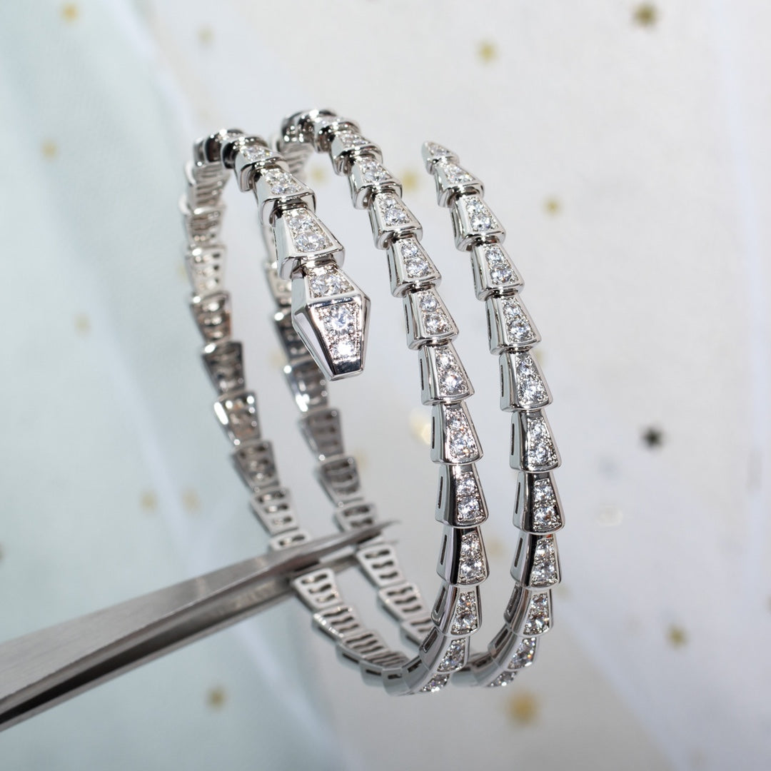 [Violet JW]SERPENTI BRACELET SILVER DIAMOND DOUBLE ROW