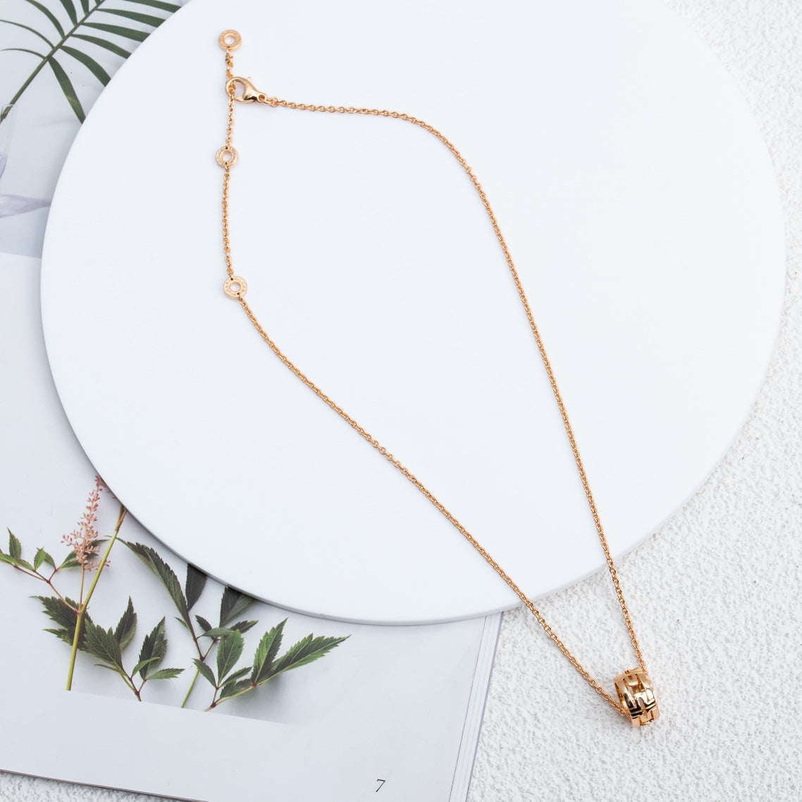 [Violet JW]PARENTESI NECKLACE PINK GOLD