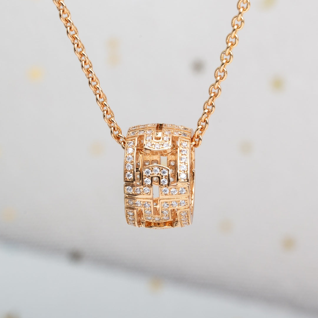 [Violet JW]PARENTESI NECKLACE PINK GOLD DIAMOND