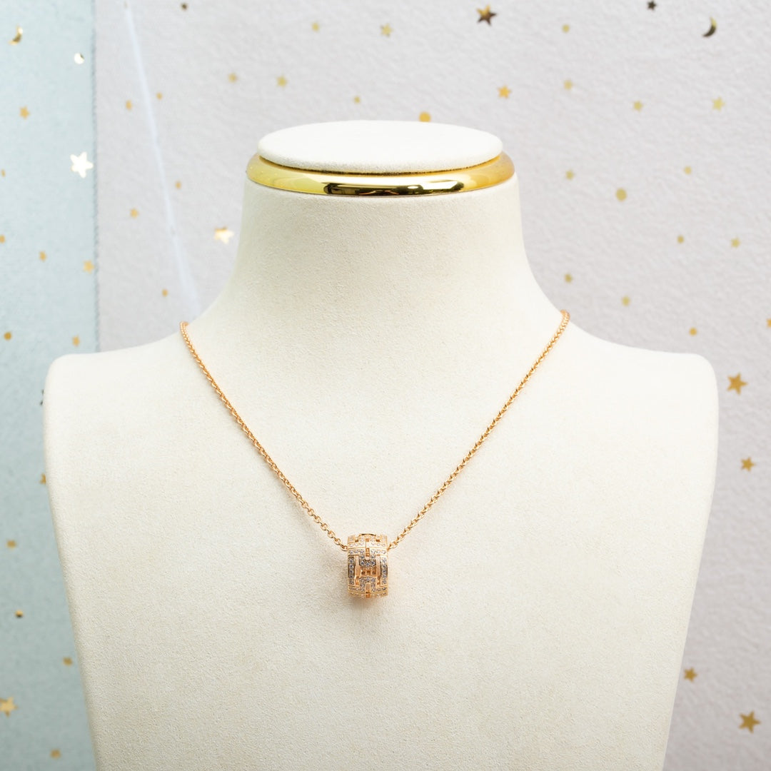 [Violet JW]PARENTESI NECKLACE PINK GOLD DIAMOND