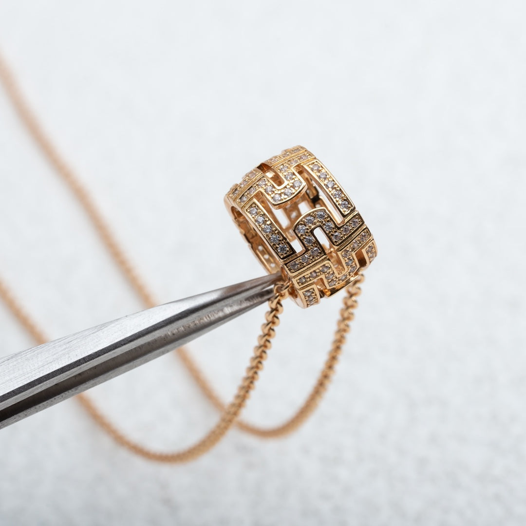 [Violet JW]PARENTESI NECKLACE PINK GOLD DIAMOND