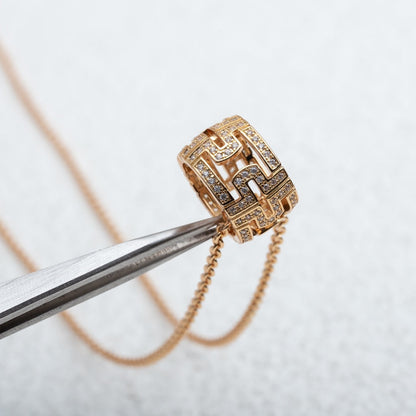 [Violet JW]PARENTESI NECKLACE PINK GOLD DIAMOND