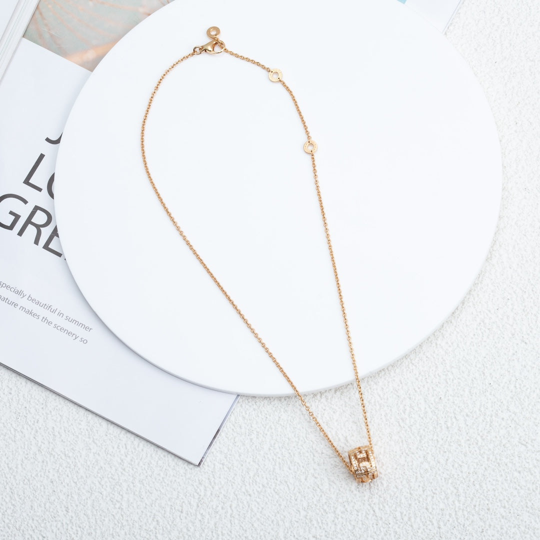 [Violet JW]PARENTESI NECKLACE PINK GOLD DIAMOND
