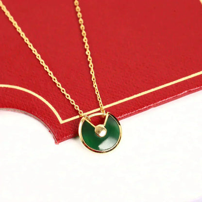 [Violet JW]AMULETTE GOLD MALACHITE NECKLACE