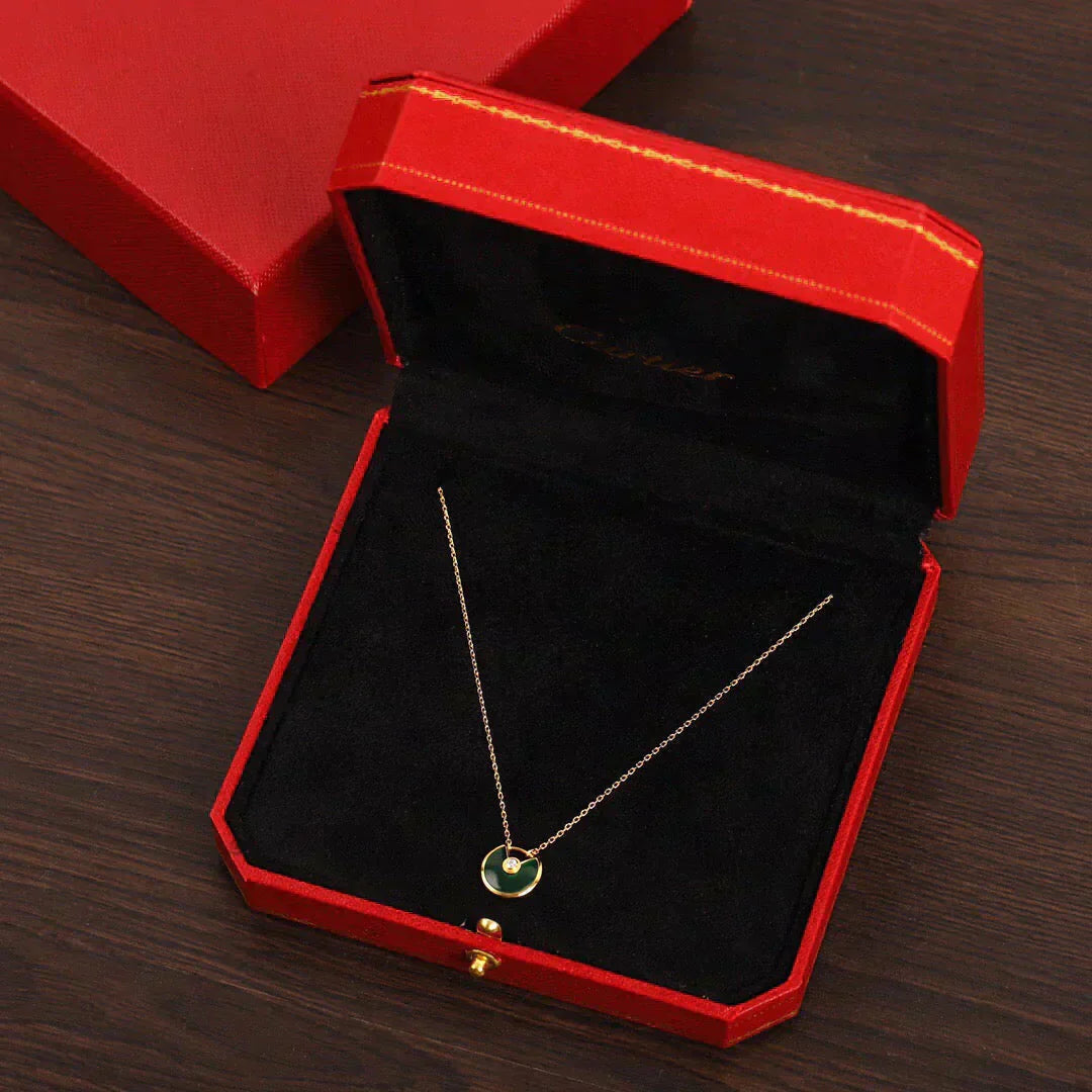 [Violet JW]AMULETTE GOLD MALACHITE NECKLACE