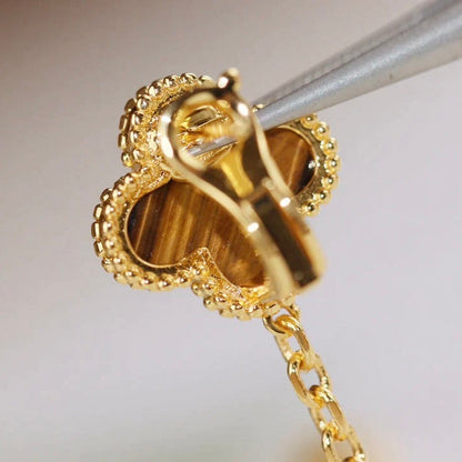 [Violet JW]CLOVER  2 MOTIF  TIGER EYE CARNELIAN EARRINGS