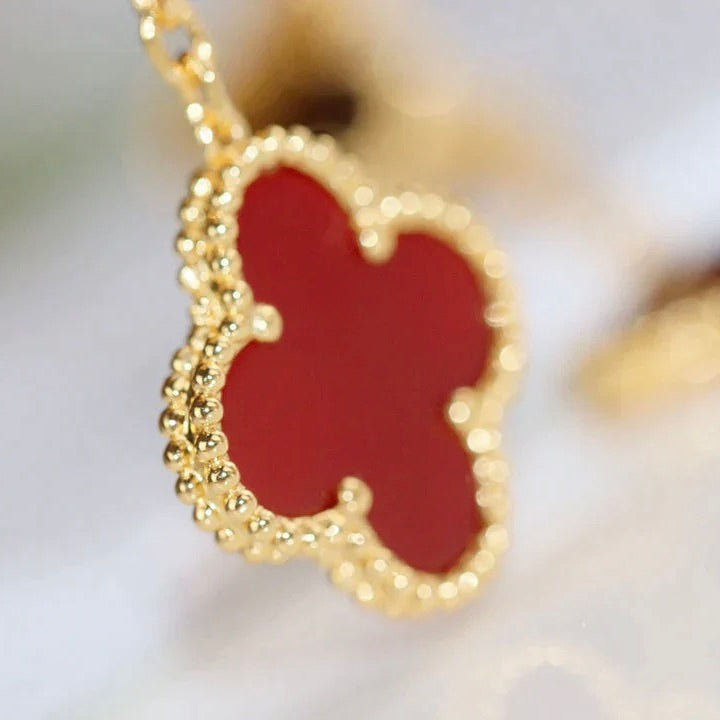 [Violet JW]CLOVER  2 MOTIF  TIGER EYE CARNELIAN EARRINGS