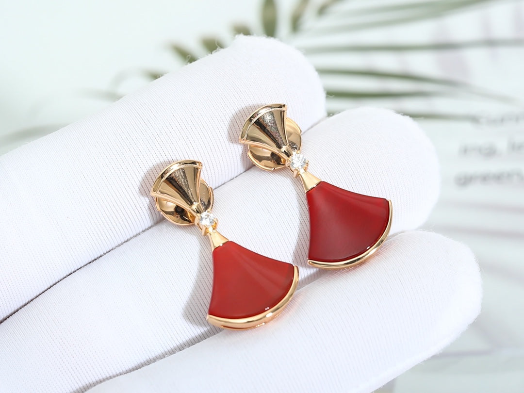 [Violet JW]DREAM Carnelian PINK GOLD EARRINGS