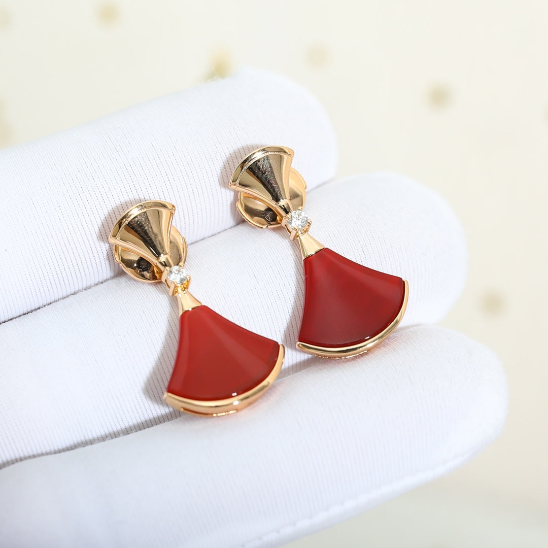 [Violet JW]DREAM Carnelian PINK GOLD EARRINGS