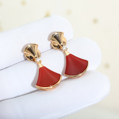 [Violet JW]DREAM Carnelian PINK GOLD EARRINGS
