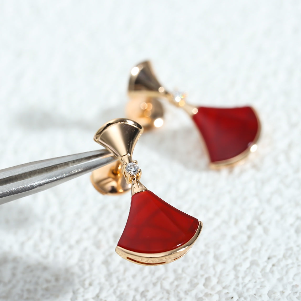 [Violet JW]DREAM Carnelian PINK GOLD EARRINGS