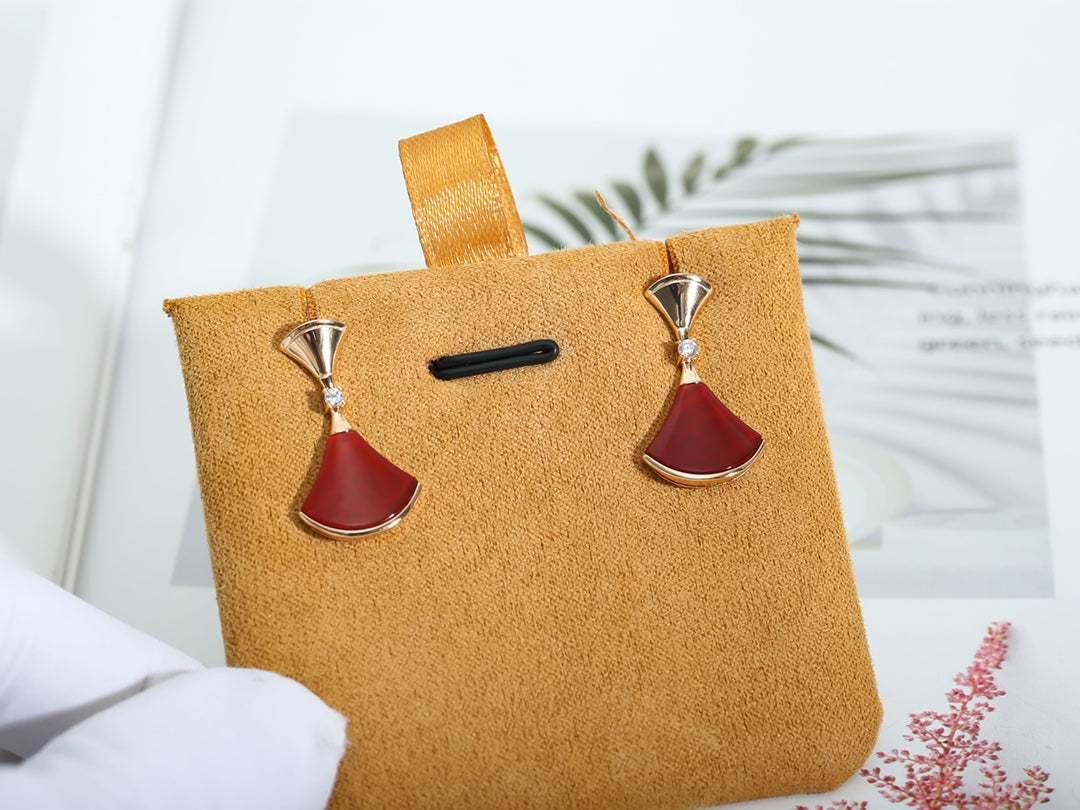 [Violet JW]DREAM Carnelian PINK GOLD EARRINGS