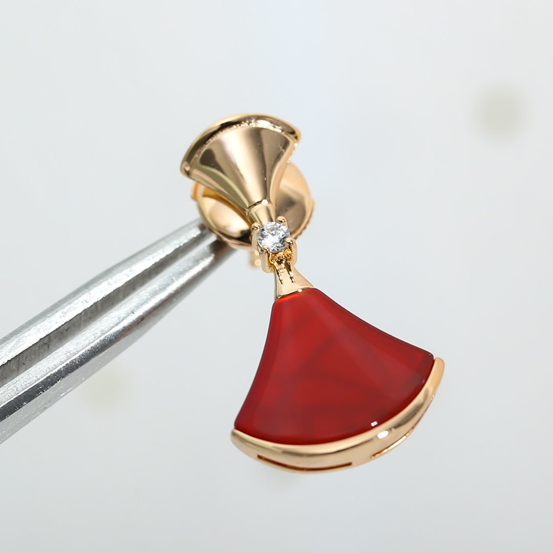 [Violet JW]DREAM Carnelian PINK GOLD EARRINGS