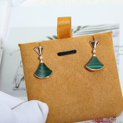 [Violet JW]DREAM MALACHITE PINK GOLD EARRINGS