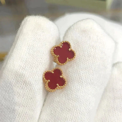 [Violet JW]CLOVER MINI 9.5MM CARNELIAN EARRINGS