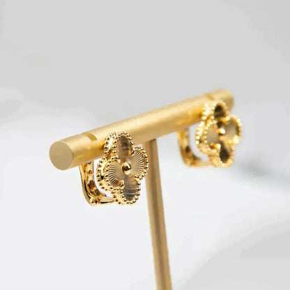[Violet JW]CLOVER MEDIUM 1 MOTIFS LASER EARRINGS