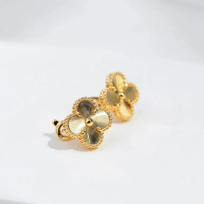 [Violet JW]CLOVER MEDIUM 1 MOTIFS LASER EARRINGS